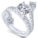 Engagement Ring 18k White Gold Diamond Split Shank
