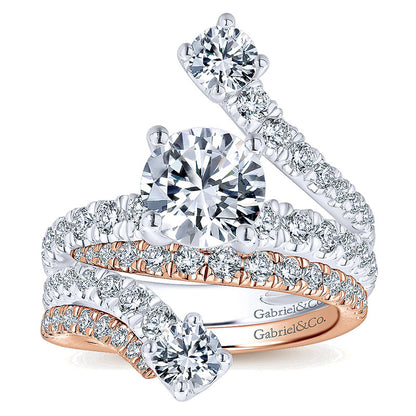 Engagement Ring 18k White Gold Diamond Split Shank