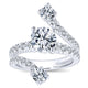 Engagement Ring 18k White Gold Diamond Split Shank