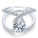 Engagement Ring 18k White Gold Diamond Split Shank