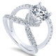 Engagement Ring 18k White Gold Diamond Split Shank