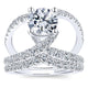 Engagement Ring 18k White Gold Diamond Split Shank