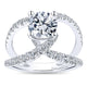 Engagement Ring 18k White Gold Diamond Split Shank