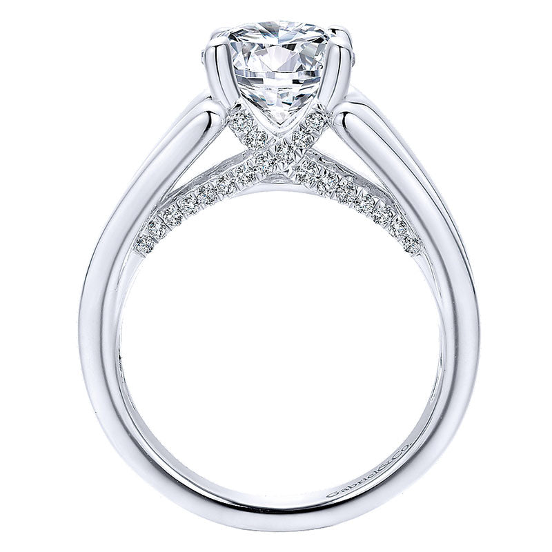 18K White Gold Diamond Straight 18K White Gold Engagement Ring ER12351R6W84Jj
