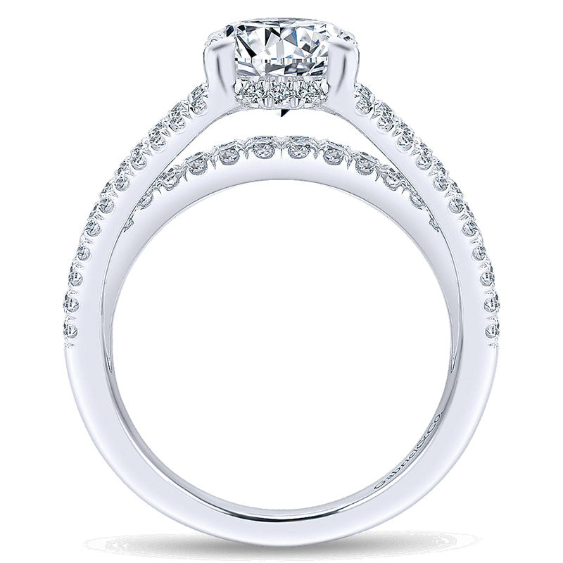 18K White Gold Diamond Straight 18K White Gold Engagement Ring ER13662R6W84Jj
