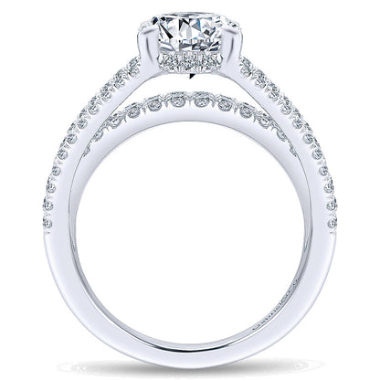 18K White Gold Diamond Straight 18K White Gold Engagement Ring ER13662R6W84Jj