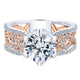 18K White/Pink Gold Diamond Criss Cross Two-Tone Engagement Ring ER12198R6T84Jj