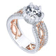 18K White/Pink Gold Diamond Criss Cross Two-Tone Engagement Ring ER12198R6T84Jj