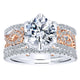 18K White/Pink Gold Diamond Criss Cross Two-Tone Engagement Ring ER12198R6T84Jj