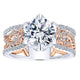 18K White/Pink Gold Diamond Criss Cross Two-Tone Engagement Ring ER12198R6T84Jj