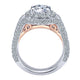 18K White/Pink Gold Diamond Double Halo Two-Tone Engagement Ring ER11995R6T84Jj