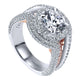 18K White/Pink Gold Diamond Double Halo Two-Tone Engagement Ring ER11995R6T84Jj