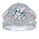 18K White/Pink Gold Diamond Double Halo Two-Tone Engagement Ring ER11995R6T84Jj