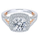 Engagement Ring 18k White/pink Gold Diamond Double Halo