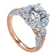 18K White/Pink Gold Diamond Halo Two-Tone Engagement Ring ER11988R6T84Jj