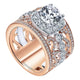 18K White/Pink Gold Diamond Halo Two-Tone Engagement Ring ER12191R4T84Jj
