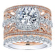 18K White/Pink Gold Diamond Halo Two-Tone Engagement Ring ER12191R4T84Jj