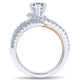 Engagement Ring 18k White/pink Gold Diamond Halo