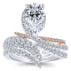 Engagement Ring 18k White/pink Gold Diamond Halo