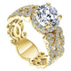 18K Yellow Gold Diamond Halo 18K Yellow Gold Engagement Ring ER12190R4Y84Jj