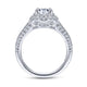 Gabriel & Co. 14k White Gold Victorian Double Halo Engagement Ring