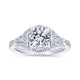 Gabriel & Co. 14k White Gold Victorian Halo Engagement Ring