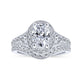 Gabriel & Co. 14k White Gold Victorian Halo Engagement Ring