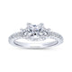 Gabriel & Co. 14k White Gold Entwined Three Stones Engagement Ring
