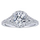 Gabriel & Co. 14k White Gold Entwined Halo Engagement Ring