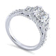 Gabriel & Co. 14k White Gold Entwined Three Stones Halo Engagement Ring