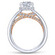Gabriel & Co. 14k Two Tone Gold Crown Straight Engagement Ring