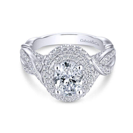 Gabriel & Co. 14k White Gold Infinity Double Halo Engagement Ring