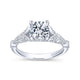 Gabriel & Co. 14k White Gold Victorian Split Shank Engagement Ring