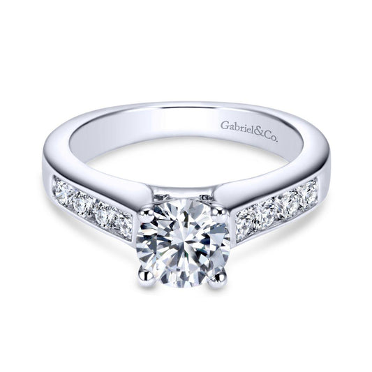 Gabriel & Co. 14k White Gold Contemporary Straight Engagement Ring