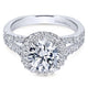 Gabriel & Co. 14k White Gold Contemporary Halo Engagement Ring