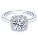 Gabriel & Co. 14k White Gold Contemporary Halo Engagement Ring