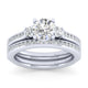 Gabriel & Co. 14k White Gold Contemporary Three Stones Engagement Ring