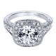 Gabriel & Co. 14k White Gold Victorian Halo Engagement Ring