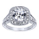 Gabriel & Co. 14k White Gold Victorian Halo Engagement Ring