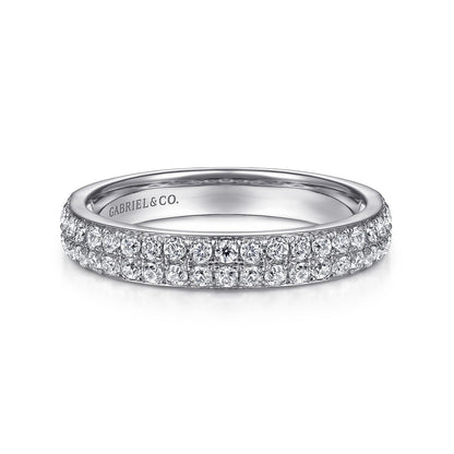 14K White Gold Diamond Pavé Band Ring