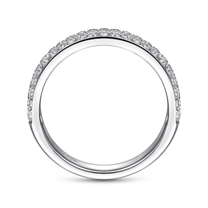 14K White Gold Diamond Pavé Band Ring