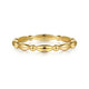 14K Yellow Gold Orzo shape and  Bujukan Bead Station Stackable Ring