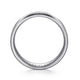 Gabriel & Co. MBM0123-60W4JJJ 14K White Gold 6mm -  Rounded Satin Center and Polished Beveled Edge Men's Wedding Band