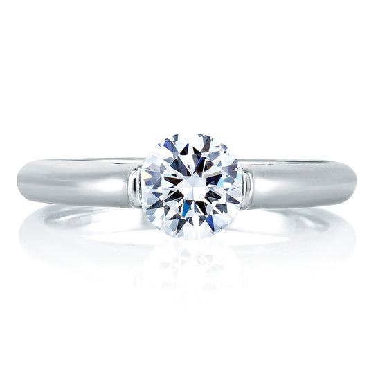 A.Jaffe modern solitaire cathedral engagement ring with round diamond