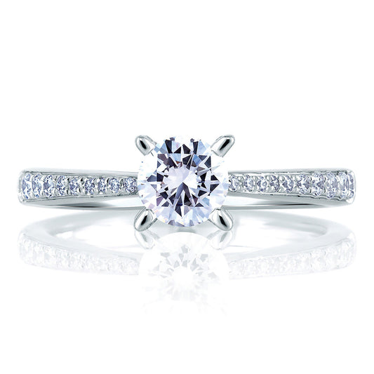 A.Jaffe Cathedral Pav�� with Diamond Studded Center Prongs Engagement Ring ME1567/75