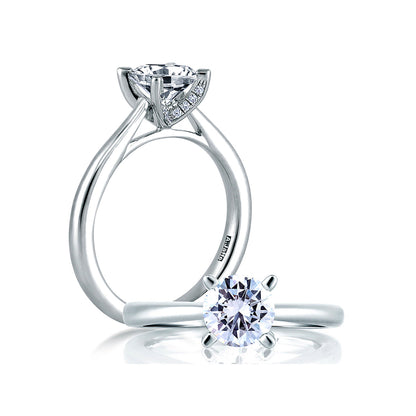 A.Jaffe Pav�� Diamond Accented Prong Solitaire Engagement Ring ME1585/105