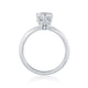 From the Classics collection, this 6 prong solitaire engagement ring features a high shine shank and a touch of pave diamonds under the crown. ME1689/54