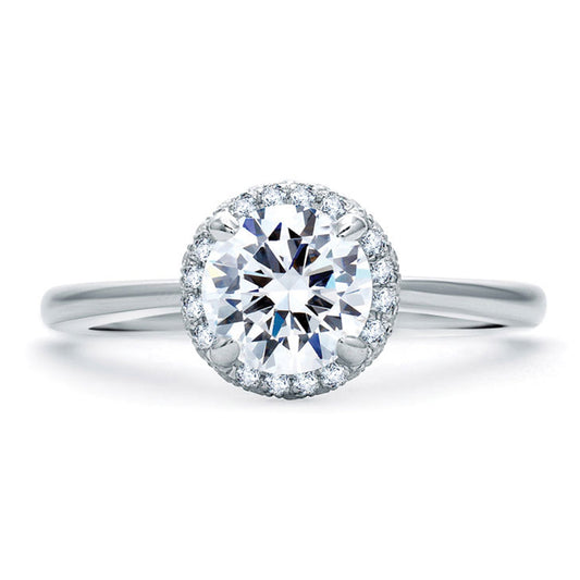A.Jaffe Pav�� Rollover Round Diamond Halo with Quilted Interior Engagement Ring ME1843Q/93