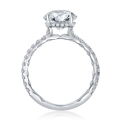 Statement Round Quilted Engagement Ring ME1865Q/321