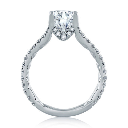 A.Jaffe Delicate Floating Gallery Round Diamond Quilted Engagement Ring ME2003QB/141
